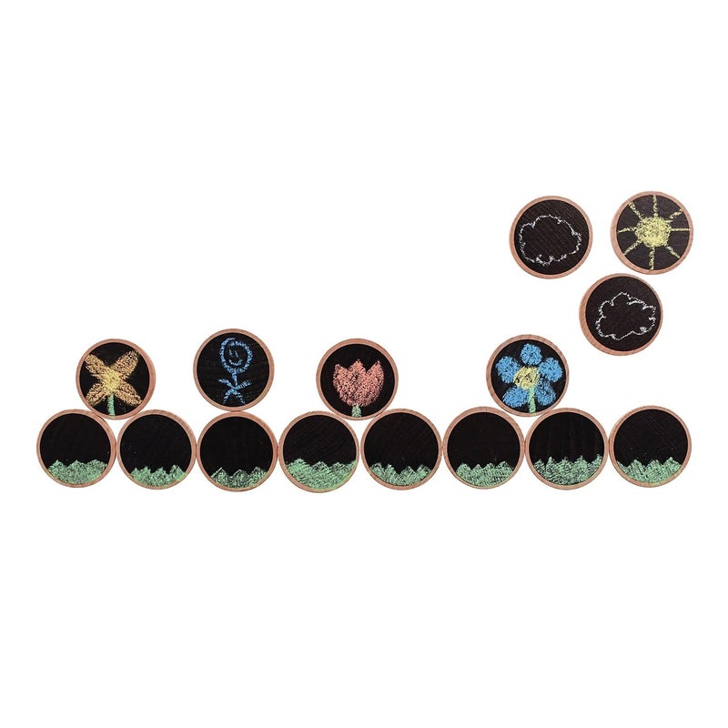 THE FRECKLED FROG Matching Pairs - Create 'N' Play - Set of 20 - Ages 2+ - Wooden Memory Game For Preschoolers & Elementary Aged Kids - Blackboard Surfaces to Draw Numbers, Shapes & Illustrations - Image 3